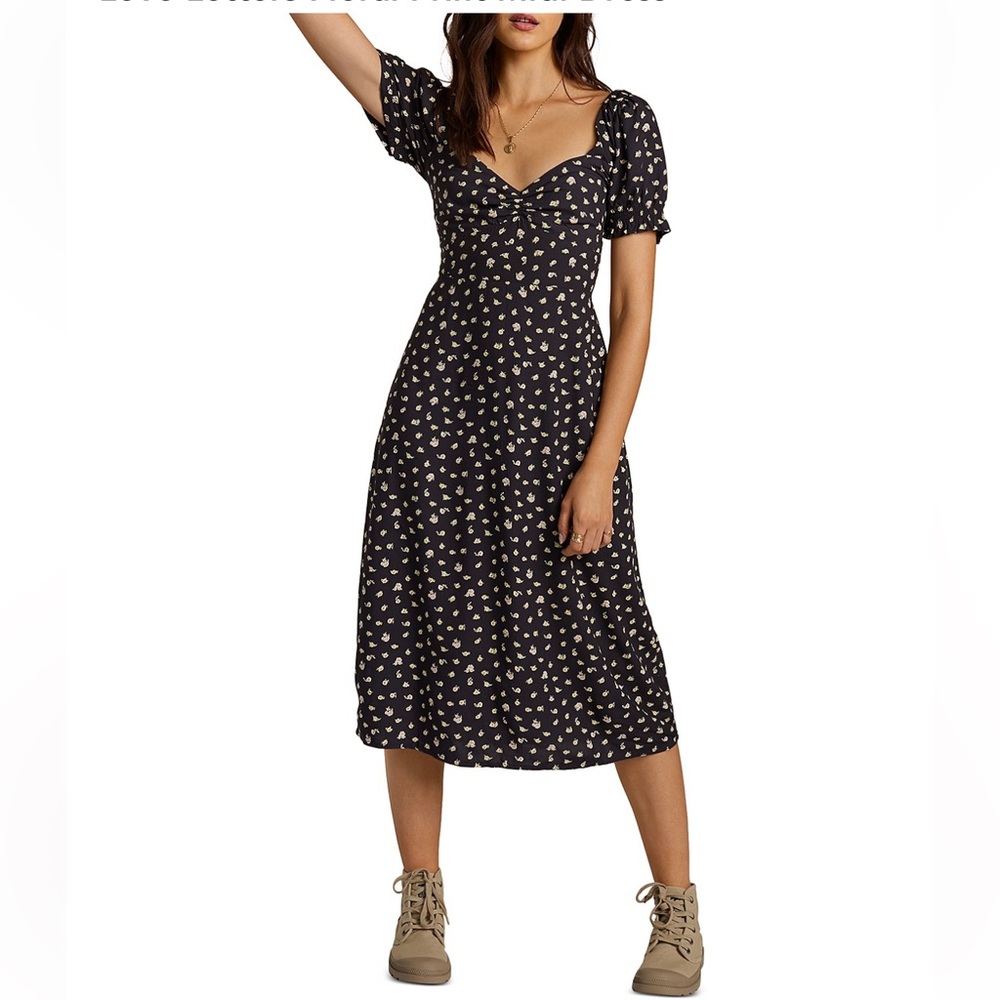 Billabong Love Letters Floral Print Midi Dress